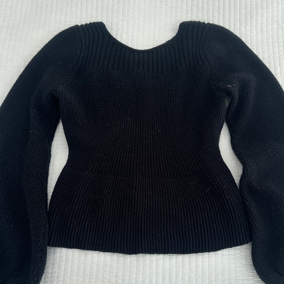 Lulu's Black Ribbed Knit Top - Picture 4 of 4